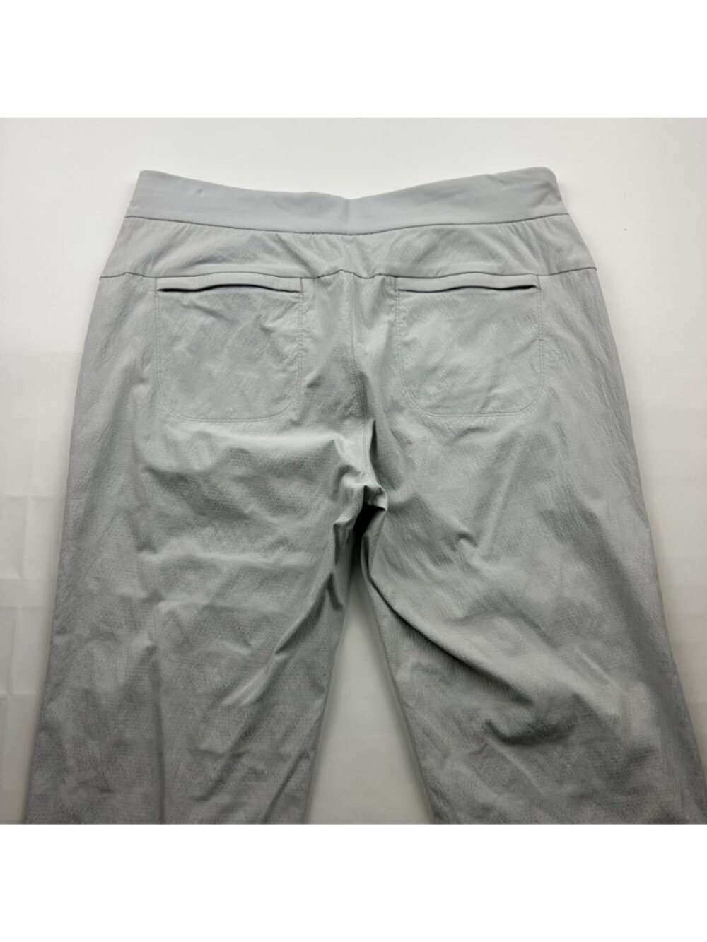 TALL Athleta Light Gray Stretch Nylon Trekkie Slim Leg Pant 12T - Picture 6 of 7